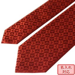 【名入れ無料】 エンポリオ アルマーニ EMPORIO ARMANI ネクタイ メンズ レッド 大剣幅7.5cm シルク100% イーグル＆チェック 340075 1P612 00174 MADE IN ITALY ※名入れ選択の場合は代引不可 送別会 誕生日 お中元 結婚祝い 結婚式 彼氏 息子 夫 男性 ビジネス 就職祝い 父の日 母の日【スペシャルラッピング660円(別売り)】 ホワイトデー