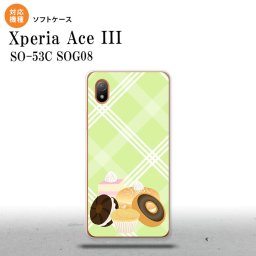 SO-53C SOG08 ワイモバイル Xperia Ace III スマホケース 背面ケースソフトケース スイーツ ドーナツ 緑 2022年 6月発売 nk-so53c-tp662