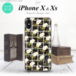【iPhoneX】【スマホケース/スマホカバー】【アイフォンX】iPhoneX スマホケース ケース アイフォンX イニシャル チェック・バラ 黒 nk-ipx-253ini【メール便送料無料】
