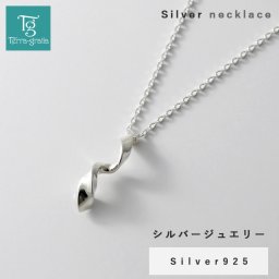 ネックレス レディース メンズ  シンプル 大人 スパイラル らせん 螺旋 ウェーブ ねじりデザイン シルバー 925 ペンダント テラグラティア Terra-gratia【jln121sv】単品
