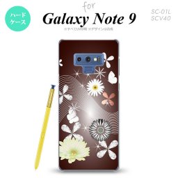 Galaxy Note 9 ギャラクシー ノート9 SC-01L SCV40 スマホケース カバー ハードケース 花柄・ミックス（B） 茶 nk-note9-276[スマホ,スマホケース,スマホカバー,ケース,カバー,ジャケット]