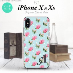 【iPhoneX】【スマホケース/スマホカバー】【アイフォンX】iPhoneX スマホケース ケース アイフォンX イニシャル 花柄・バラ 水色 nk-ipx-241ini【メール便送料無料】
