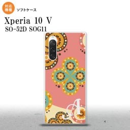 Xperia10V Xperia10V スマホケース 背面ケースソフトケース エスニック 花柄 ピンク ベージュ +アルファベット 2023年 7月発売 nk-xp105-tp1582i