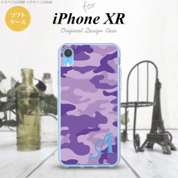 iPhoneXR iPhone XR スマホケース ソフトケース ウッドランド 迷彩 紫 +アルファベット メンズ レディース nk-ipxr-tp1151i