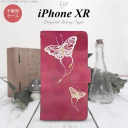 iPhoneXR iPhone XR 手帳型スマホケース カバー 蝶 和柄 ピンク  nk-004s-ipxr-dr1552