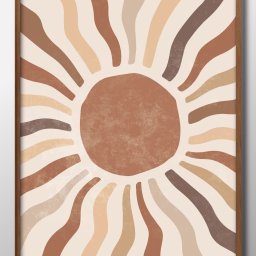 モダン 太陽 SUN A3 サイズ ポスター アート おしゃれ 絵画 インテリア 北欧 イラスト マット紙 艶消し アートパネル 額 フレーム デザイン 壁掛け ギフト 新築祝い ディスプレイ 引越し祝い　新生活　空間デザイン 