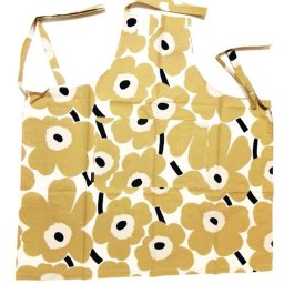 マリメッコmarimekko   ピエニウニッコ 69907－185 エプロン ホワイト／ベージュ／ダークブルー【キッチン　エプロン　プレゼント　贈り物　母の日　】【御結婚御祝・内祝・新築御祝・還暦御祝・御礼・寿・ギフト包装可能】