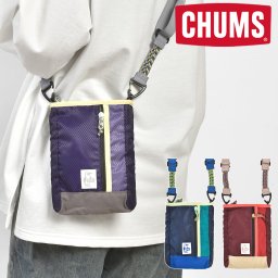 ショルダーバッグ CHUMS チャムス メンズ レディース 大人 アウトドア ブランド 斜めがけ ナイロン 防水 丈夫 頑丈 サコッシュ スリング シザーバッグ ミニバッグ サブバッグ ポーチ 小物入れ 54268 コンパクト 薄型 釣り レジャー 派手 ブルー 青 レッド 赤 パープル 紫