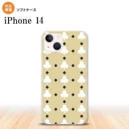 iPhone14 iPhone14 スマホケース 背面ケースソフトケース トランプ クラブ ベージュ 白 2022年 9月発売 nk-i14-tp535