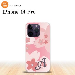 iPhone14 Pro iPhone14 Pro スマホケース 背面ケースソフトケース 花柄 サクラ C ピンク +アルファベット 2022年 9月発売 nk-i14p-tp062i