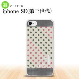 iPhoneSE 3 iPhoneSE 3 スマホケース ハードケース ドット 水玉 C グレー ピンク +アルファベット メンズ レディース nk-ise3-1649i