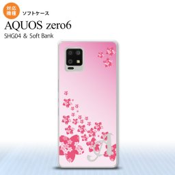 SHG04 SHG04 ZERO6 AQUOS zero6 スマホケース ソフトケース 花柄 サクラ D ピンク +アルファベット メンズ レディース nk-zero6-tp184i