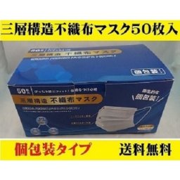 三層構造 不織布マスク 50枚入 個包装 マスク ふつうサイズ 使い捨て 在庫限り ポイント消化