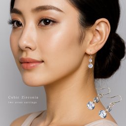 K14GF 金張りピアス キュービックジルコニア 2粒 K14813[ピアス フック フックピアス ドロップピアス アレルギー ジルコニア 揺れる ゆらゆら かわいい おしゃれ レディース 揺れるタイプ キラキラ 日本製] 1-2W