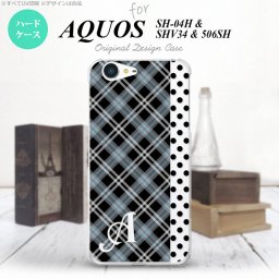 【506SH】【スマホケース/スマホカバー】【アクオス Xx3】506SH スマホケース AQUOS Xx3 ケース アクオス Xx3 イニシャル タータン・ドット 黒 nk-506sh-1535ini【メール便送料無料】
