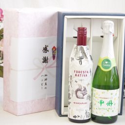 実りの秋の贈り物 感謝の贈り物ボックス イタリア黒葡萄品種赤ワインと国産ワインセット(勝沼仕込みの甲州白スパークリングワインやや辛口(山梨県)720mlフォレスタ ナティヴァ ネグロ・アマーロ赤ワイン (イタリア) 750ml