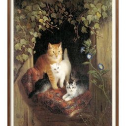  ヘンリエッタ ロナー＝クニップ 母猫と子猫たち A3 サイズ ポスター アート おしゃれ 絵画 インテリア 北欧 イラスト マット紙 艶消し アートパネル 額 フレーム デザイン 壁掛け ギフト 新築祝い ディスプレイ 引越し祝い　新生活　空間デザイン 
