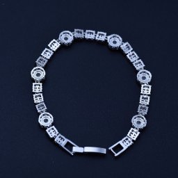 ブレスレット キュービックジルコニア ホワイト 真鍮 シルバー 中折れクラスプ 上品 エレガント 大人 きれいめ テニスブレスレット 17cm 19cm b16110136