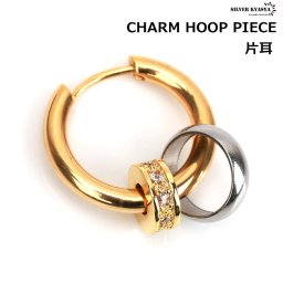 片耳 キラキラ チャームピアス リングピアス フープピアス ゴールド シンプル メンズ 韓流 幾何ピアス ステンレス 金属アレルギー対応 父の日 イヤリング 男性