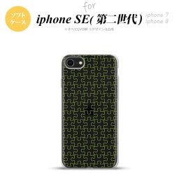 iPhoneSE 2 第二世代 iPhone8&iPhone7 共用 スマホケース 背面カバー ソフトケース パズル 透明 緑 おしゃれ かわいい かっこいい メンズ レディース nk-ise2-tp1218