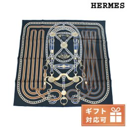 エルメス スカーフ レディース シルク100% フランス CARRE TWILL ネイビー系 マルチカラー 小物