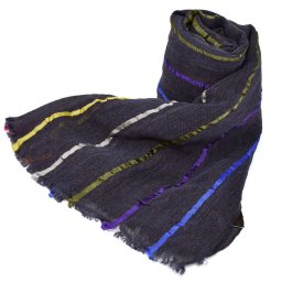 ポールスミス PAUL SMITH スカーフ M2A 668E AS63 47 BRIGHT STRP ブライトストープ シルク混紡 マフラー ストライプ メンズ ネイビー系＋マルチストライプ