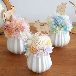 プリザーブドフラワー ペット お供え花 うちの子パステルポット｜仏花　お供え　花　仏壇 犬　猫　ねこ　うさぎ　ハムスター　虹の橋 プレゼント ギフト 贈り物