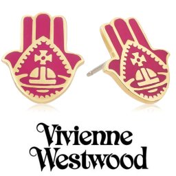 新品 Vivienne Westwood ヴィヴィアン ウエストウッド ピアス 両耳用 HAMSA ハムサ フラワー オーブ BE1482 BE1482/1 オーブキャッチ レディース ゴールド ピンク 女性 ギフト プレゼント