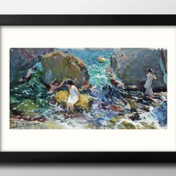 ホアキン ソローリャ Children On The Shore, J?vea A3 サイズ ポスター アート おしゃれ 絵画 インテリア 北欧 イラスト マット紙 艶消し アートパネル 額 フレーム デザイン 壁掛け ギフト 新築祝い ディスプレイ 引越し祝い　新生活　空間デザイン 