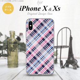 【iPhoneX】【スマホケース/スマホカバー】【アイフォンX】iPhoneX スマホケース カバー アイフォンX チェックA ピンク青 nk-ipx-tp439【メール便送料無料】