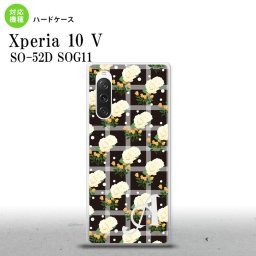 Xperia10V Xperia10V スマホケース 背面ケース ハードケース 花柄 バラ チェック 黒 +アルファベット 2023年 7月発売 nk-xp105-253i