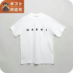 マルニ MARNI Tシャツ ロゴ コットン クルーネックT マルニキッズ MT135U-M002MV-M00RF-0M100-14Y レディース ホワイト Tシャツ