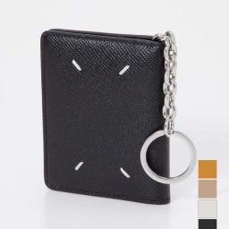 メゾン マルジェラ MAISON MARGIELA SA2UI0003 P4745 カードケース メンズ レディース 財布 4ステッチ キーリング レザー 本革 ブランドプレゼント ギフト お祝い 記念 T8013 ブラック CARD HOLDER CLIP 2 KEY RING