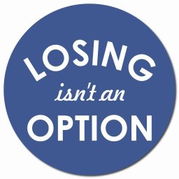 Losing isn’t an option デニムブルー 車 マグネット 強力 直径13cm 円形 マグネットステッカー かっこいい おしゃれ 優勝 セリフ 野球