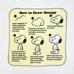 スヌーピー ドローイング柄 ミニタオル イエロー 西川 SNOOPY