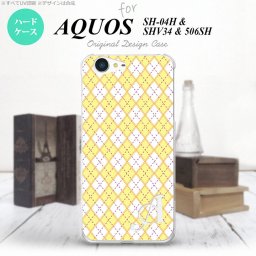 【506SH】【スマホケース/スマホカバー】【アクオス Xx3】506SH スマホケース AQUOS Xx3 ケース アクオス Xx3 イニシャル アーガイル 黄×紫 nk-506sh-1405ini【メール便送料無料】