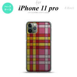 iPhone11pro 背面ケース カバー ステンドグラス風 チェック ピンク ステンドグラス風 nk-i11p-sg10