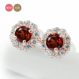 取り巻き フラワーモチーフ ピアス ダイヤモンド 花 18金 誕生石 花以外 2025