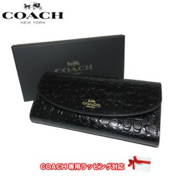 ●ギフトBOX付!!● コーチ アウトレット COACH 財布 F39134 デボスド パテント レザー シグネチャー スリム エンベロープ 長財布 IMBLK(ブラック)【RCP】【0815楽天カード分割】【s-mail03】