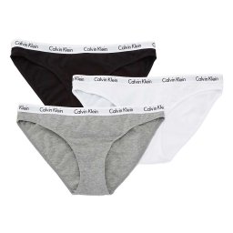カルバンクライン Calvin Klein(CK) ショーツ ビキニ パンツ アンダーウェア 3枚セット アソート コットン お買い得 インナー 下着 QD3588 999 レディース ブラック+グレー+ホワイト