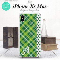 iPhoneXsMax iPhone XS Max スマホケース ハードケース タータン ドット 緑 +アルファベット メンズ レディース nk-ixm-1533i