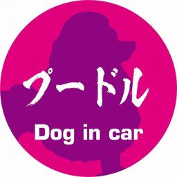 Dog in car ドッグインカー ステッカー カーステッカー プードル 毛筆書体 ピンクパープル シール 煽り運転対策 カーサイン