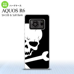 SH-51B AQUOS R6 AQUOS R6 スマホケース ハードケース ドクロ アップ 黒 メンズ レディース nk-r6-515
