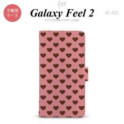 Galaxy Feel 2 手帳型 スマホ ケース カバー ギャラクシー ハート（B） ピンク【ギャラクシー フィール 2,Galaxy,Feel,2,docomo,ドコモ,メール便 送料無料】