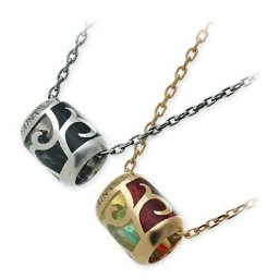 SAINTS Design セインツ  シルバー ペアネックレス 大人 キュービック グレー ブランド