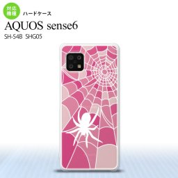 SH-54B SHG05 AQUOS sense6 背面ケース ハードケース カバー ステンドグラス風 蜘蛛の巣 B ピンク ステンドグラス風 センス6 大人かわいい 大人かっこいい 透けてる nk-sens6-sg25