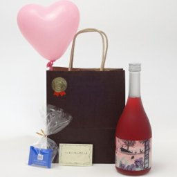 父の日リキュールセット(鍛高譚(たんたかたん) 赤しそ梅酒 720ml(北海道))メッセージカード ハート風船 ミニチョコ付き