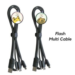 タヌキとキツネ 充電 ケーブル Type-C Type-A Lightning microUSB 光る フラッシュ たぬき きつね キャラクター グッズ スマホ 充電 同期 コード 線 ブラック 黒 マルチ充電ケーブル MTTK-25
