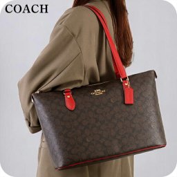 コーチ トートバッグ レディース ブランド COACH CW381 ブラウン/レッド