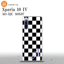 SO-52C SOG07 Xperia 10IV スマホケース 背面ケースソフトケース スクエア 黒 白 +アルファベット 2022年 7月発売 nk-xp104-tp131i
